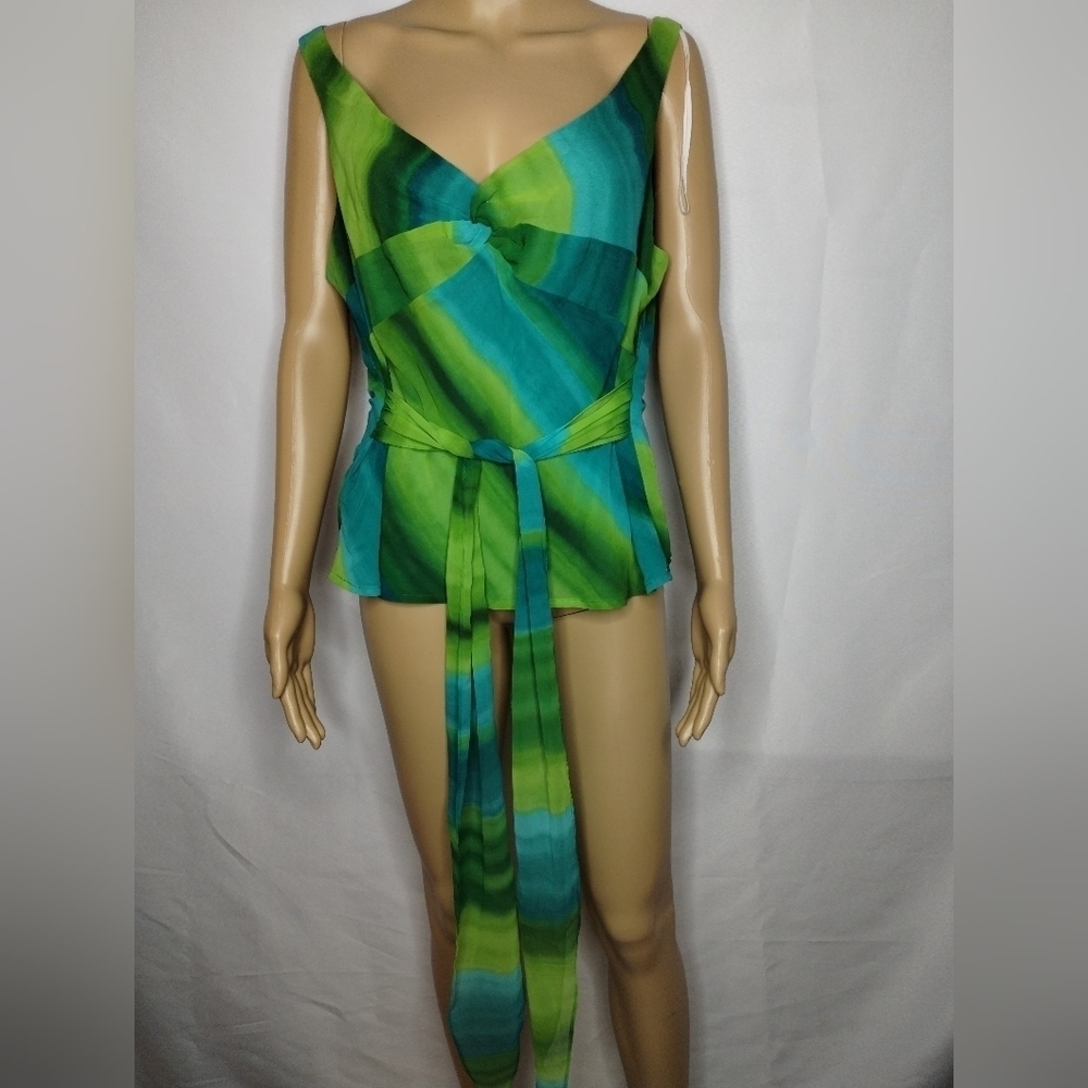 Bandolino women's plus size 16 layered sleeveless shirt top blouse